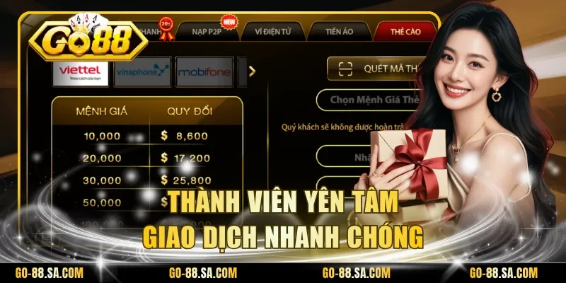 Thành viên yên tâm giao dịch nhanh chóng Thành viên yên tâm giao dịch nhanh chóng